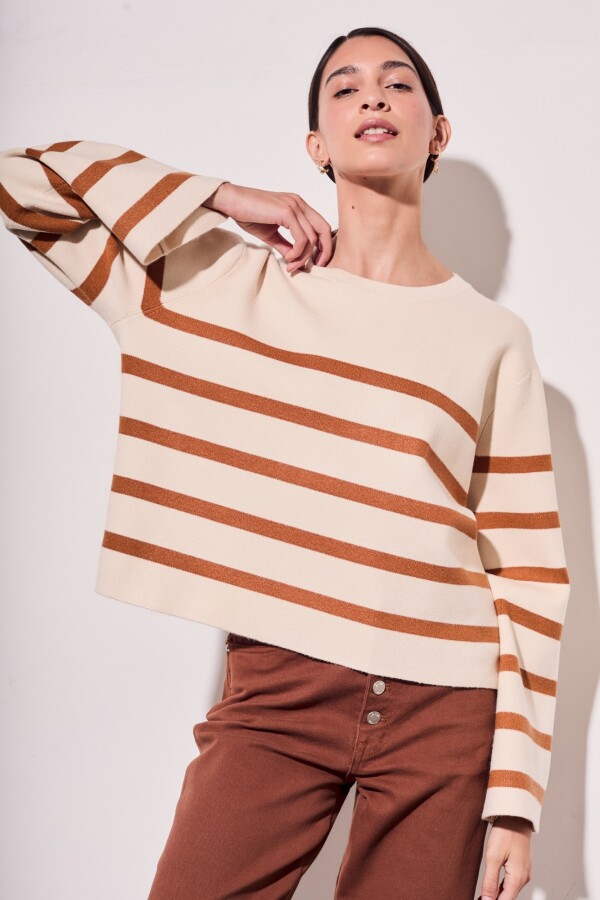 Sweater Rayado Camel