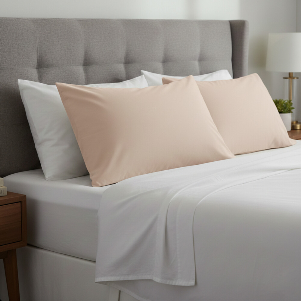 Funda de Almohada 200 Hilos - 100% Algodón - Pilar Beige