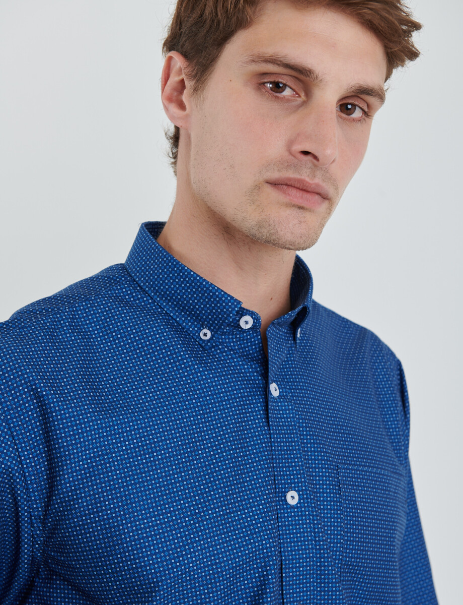 012617 CAMISA HARRINGTON LABEL Azul Piedra