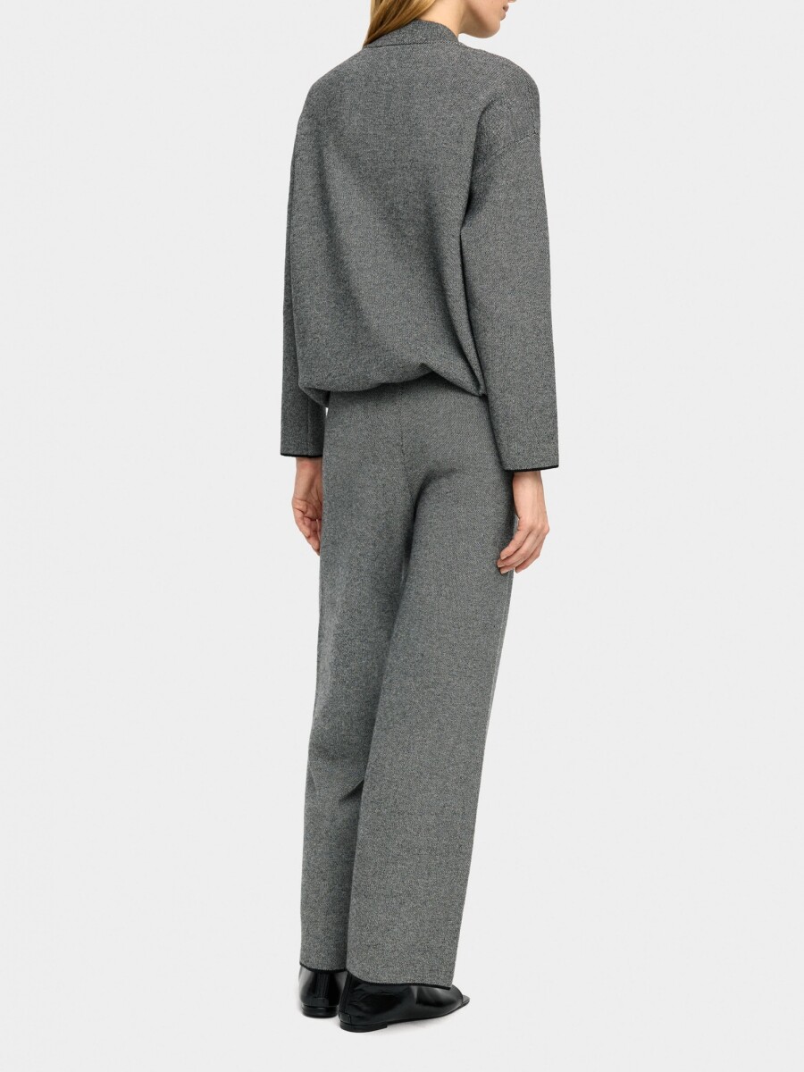 Pantalón De Punto Cintura Elástica gris