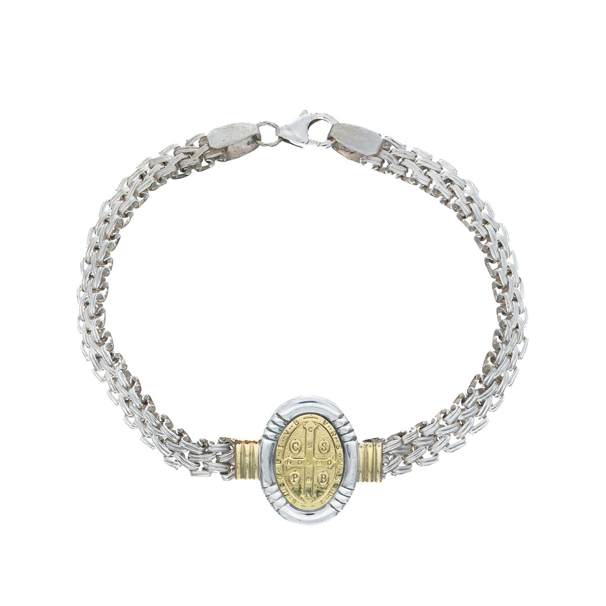 Pulsera de plata y double SAN BENITO 