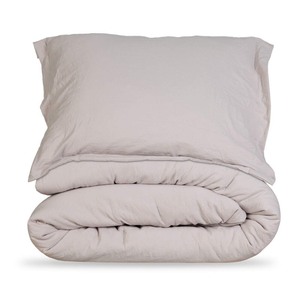 FUNDA NÓRDICA KING POLIESTER NATURAL-BEIGE PREWASHED BEIGE