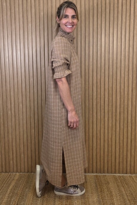 Vestido Maldivas Cuadros Marrón