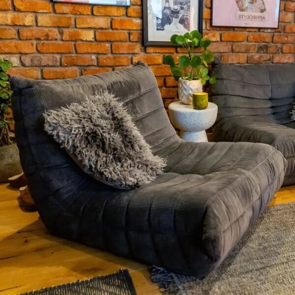 Sillón Toggo 1 Cuerpo Lazy Sofa Puff Corderoy Living Gris 1