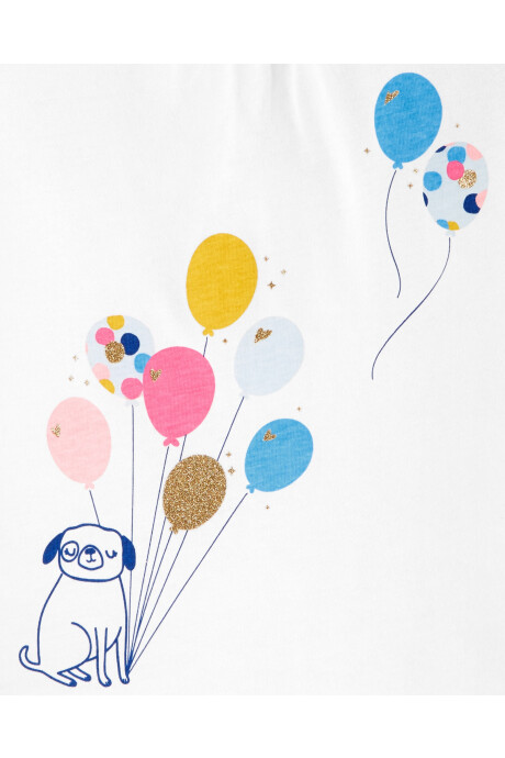 Remera estampa perro con globos Sin color