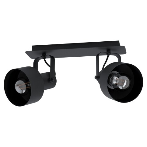 Spot de 2 luces E27 pant. metálicas negro CASIBARE EG4202