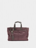 Bolso Tote De Nylon Con Bandolera burdeos