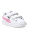 Championes Infantiles Puma Smash 3.0 Leather V Blanco - Rosa - Azul Marino