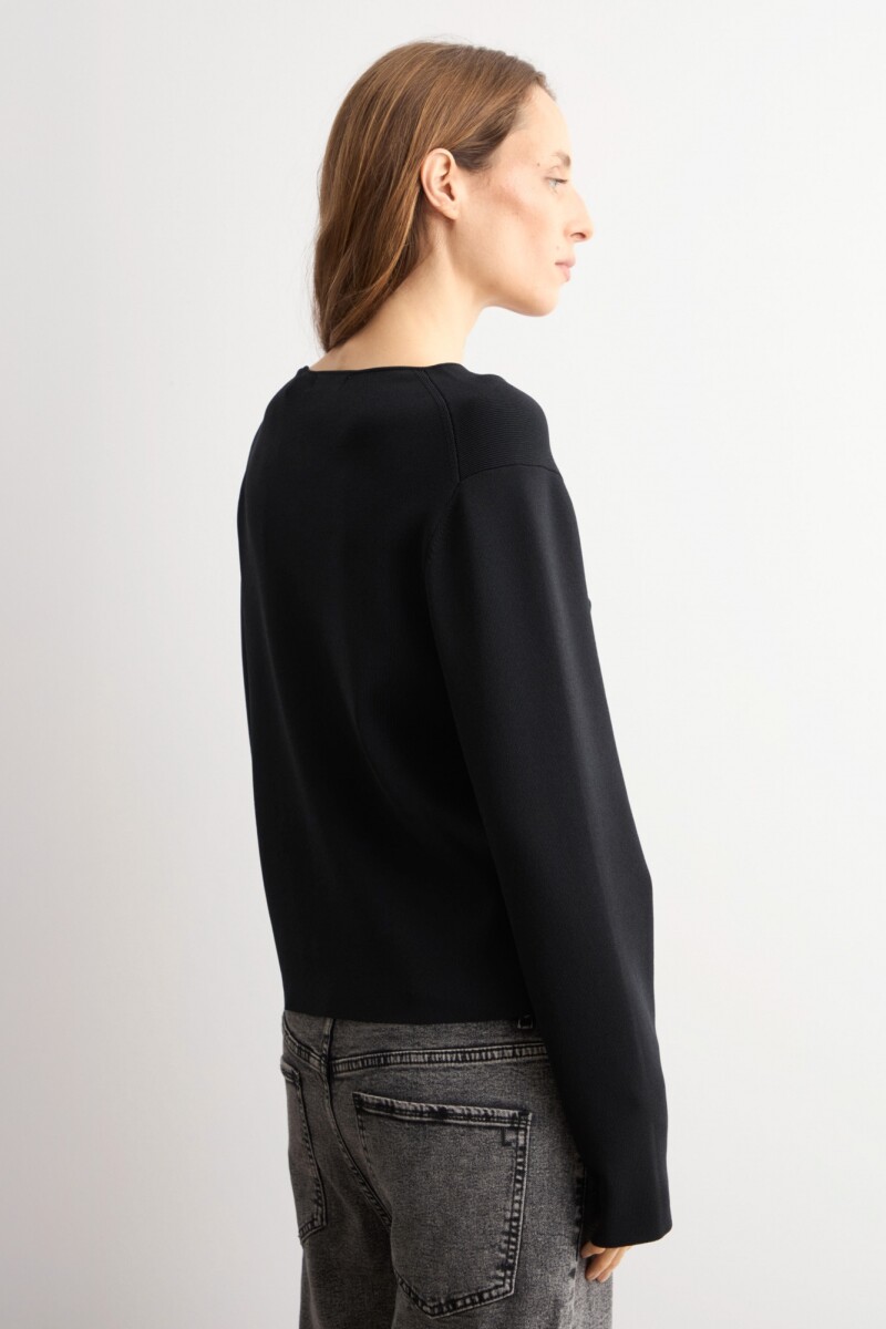 Chaqueta tejida alamares negro