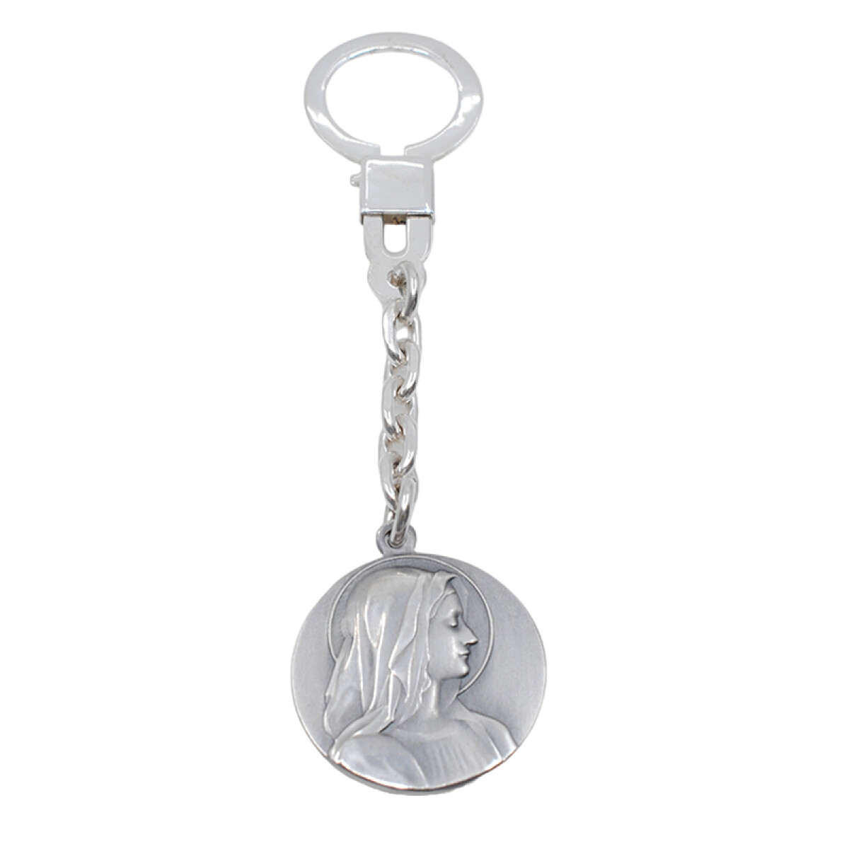 Llavero plata 925 Medalla Imagen Virgen 