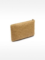 Bolso Tipo Sobre Con Efecto Rafia Y Detalle Floral verde