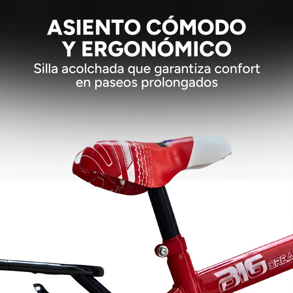 Bicicleta Infantil XMZ Rodado16 Canasto Parrilla Guardabarro Rojo 1