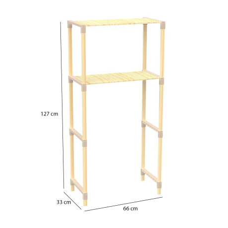 Estantería Organizadora para Lavarropa 127x33x66Cm Madera PP Natural