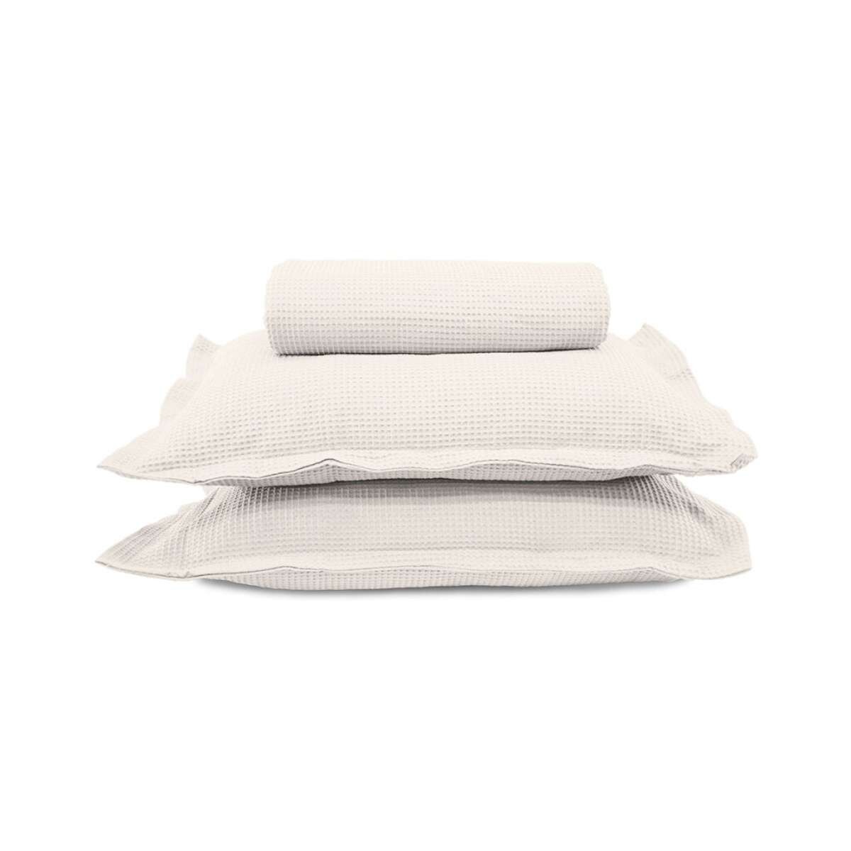 Juego Colcha y Funda Piquet Dohler Queen 100% Algodón - Marfil 