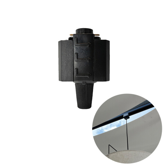 Adaptador de riel negro en 2 vías para colgante IX4107