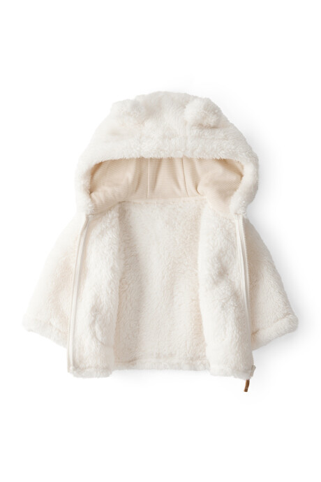 Campera de sherpa, con capucha, blanca Campera de sherpa, con capucha, blanca