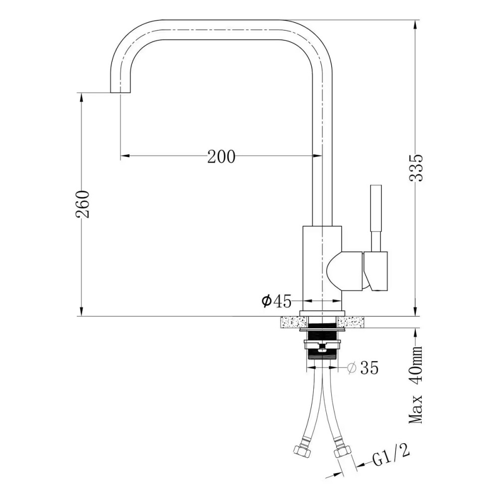 Grifería de cocina Monocomando de mesada Celtic Gris Satinado Grifería De Cocina Monocomando De Mesada Celtic Gris Satinado