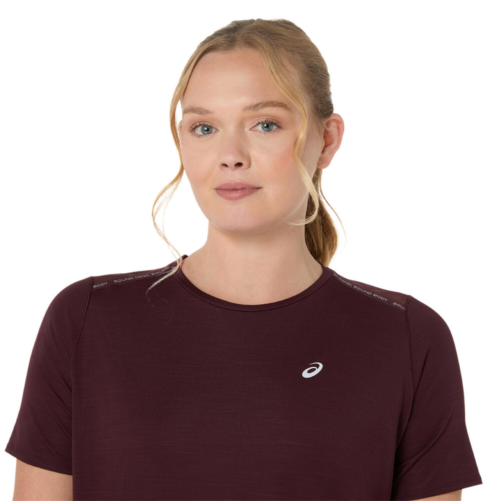 Top Running Road SS Top Mujer Dark Currant