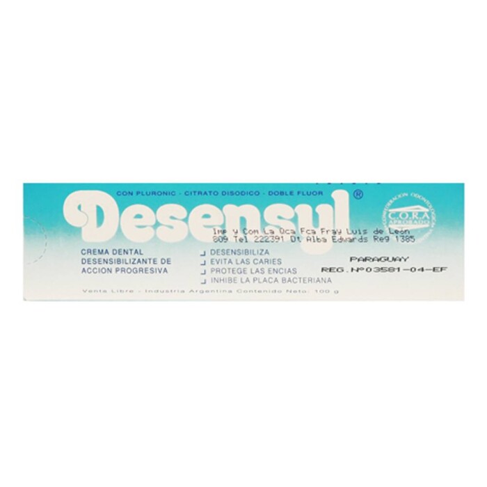 DESENSYL CREMA DENTAL UNID X 100 GRAMOS única