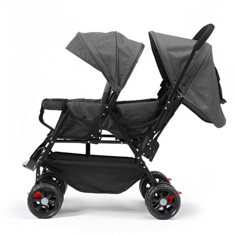 Expert Kids Coche Bebé Doble C/Toldo Ligero Plegable Gris