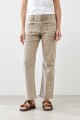 Jean recto Mina con pespuntes en contraste beige