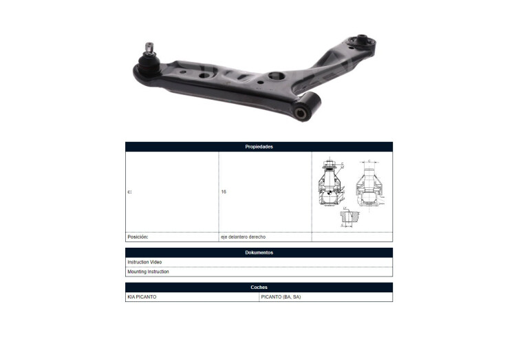 Parilla De Suspension Delantera Kia Picanto 07-08 Der Parilla De Suspension Delantera Kia Picanto 07-08 Der
