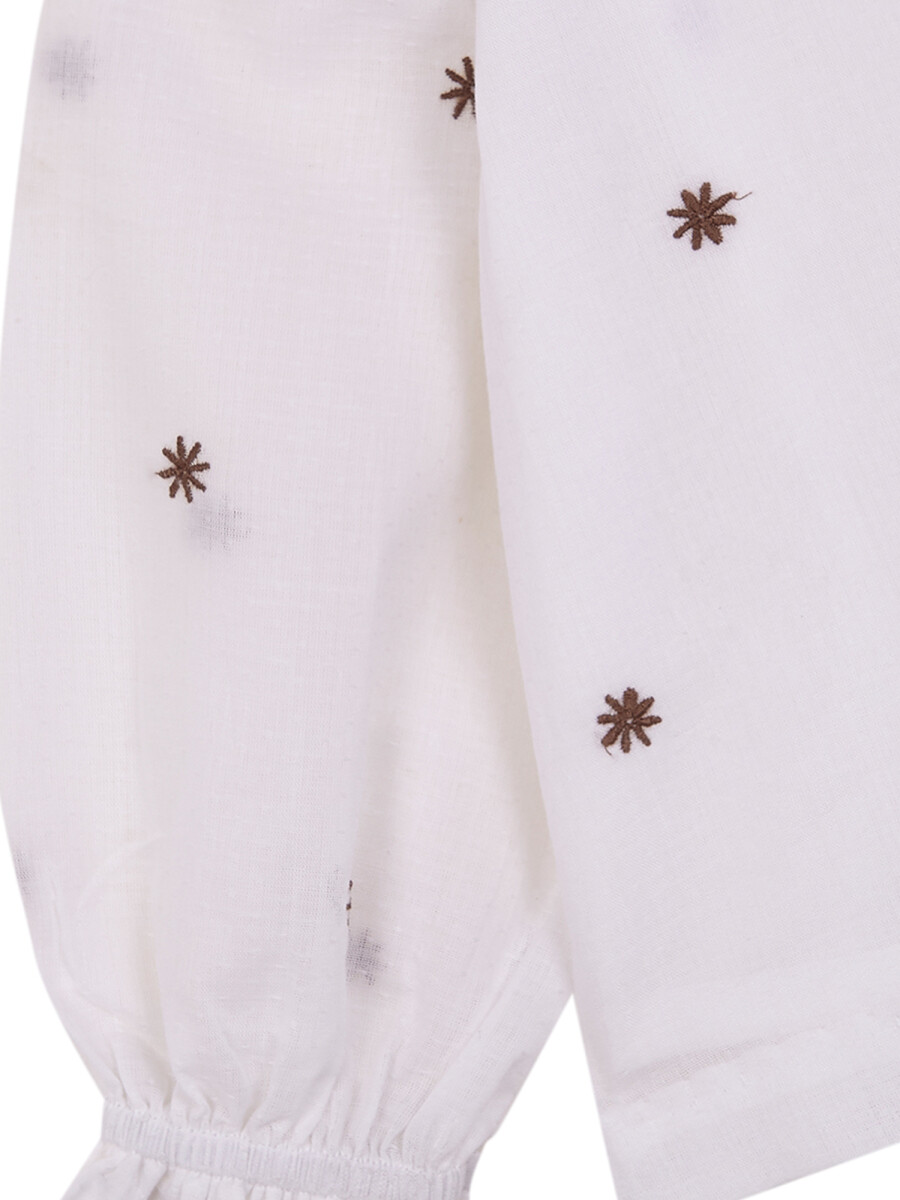 Blusa Flores Blanco Optico