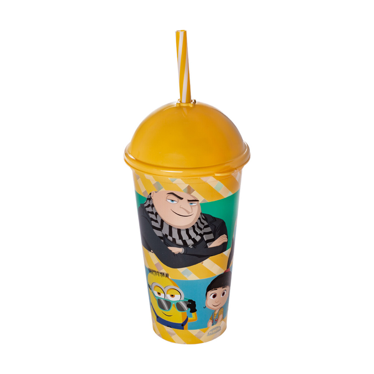 Vaso Plástico Milkshake con Pajita 500 ml Minions - CELESTE 