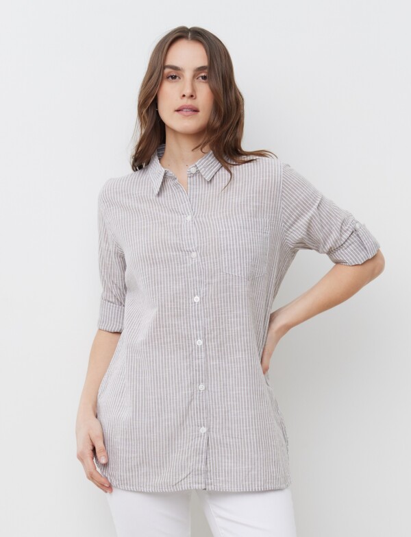 Camisa Lineas TOSTADO
