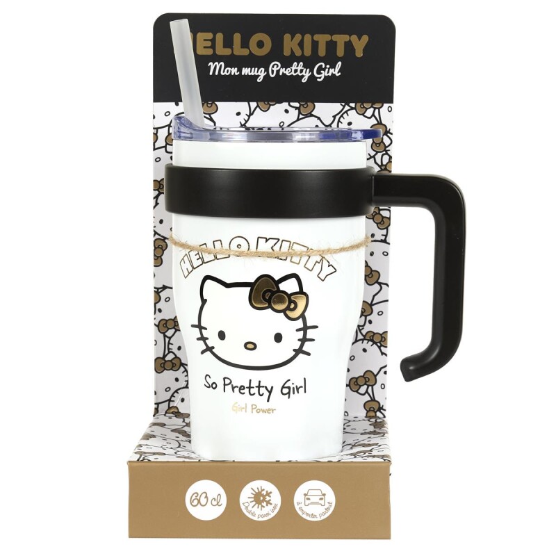 44-HK Vaso Termico Hello Kitty Noir