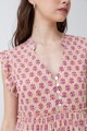 Maxi vestido romantico estampa liberty floral rosa
