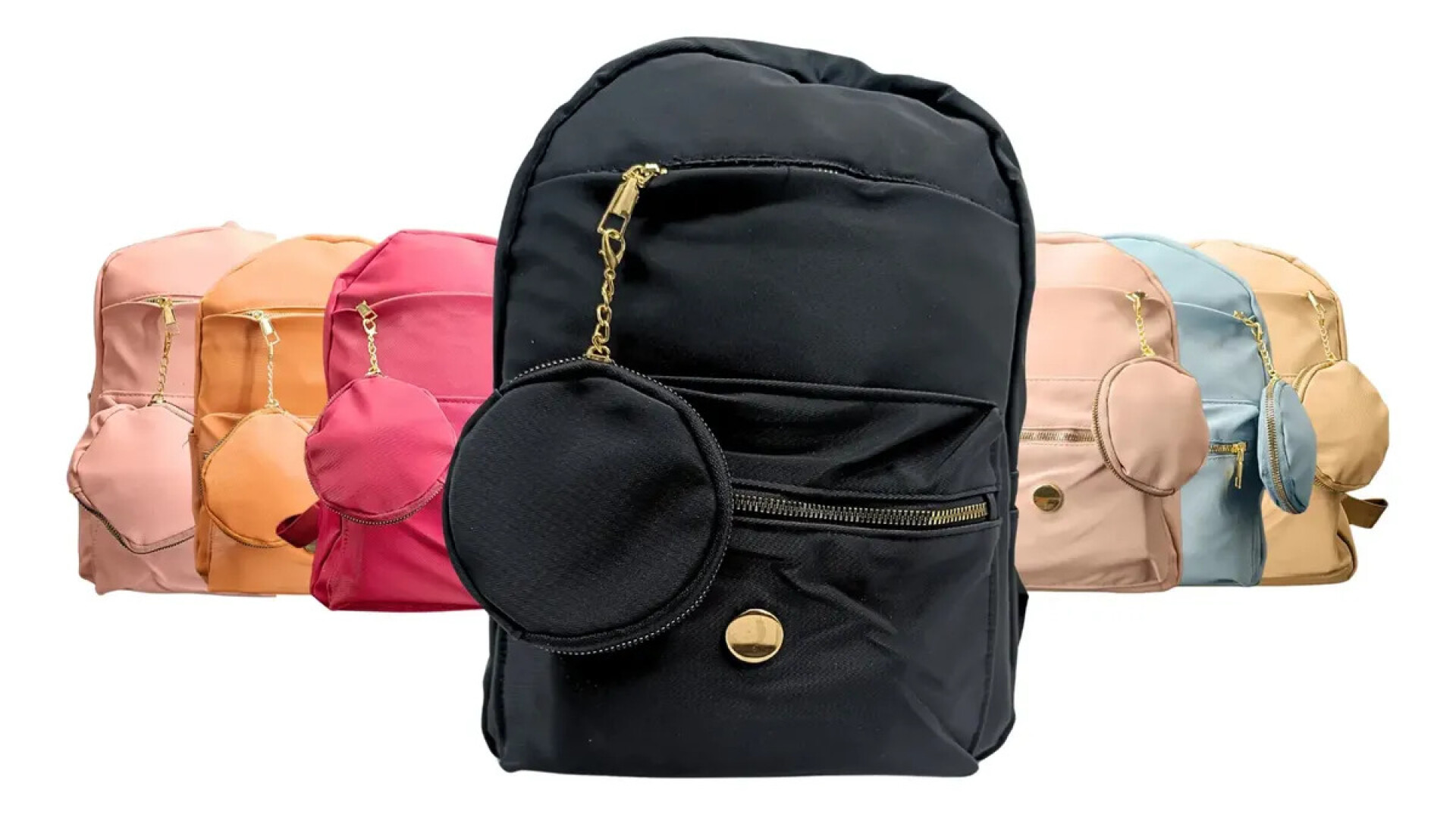 Mochila en cuero ecológico. - Negro 