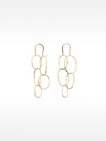 Pendientes Largos Con Aros Entrecruzados dorado