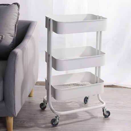 Carrito Organizador Multiuso Selecta Metálico 3 Estantes Blanco