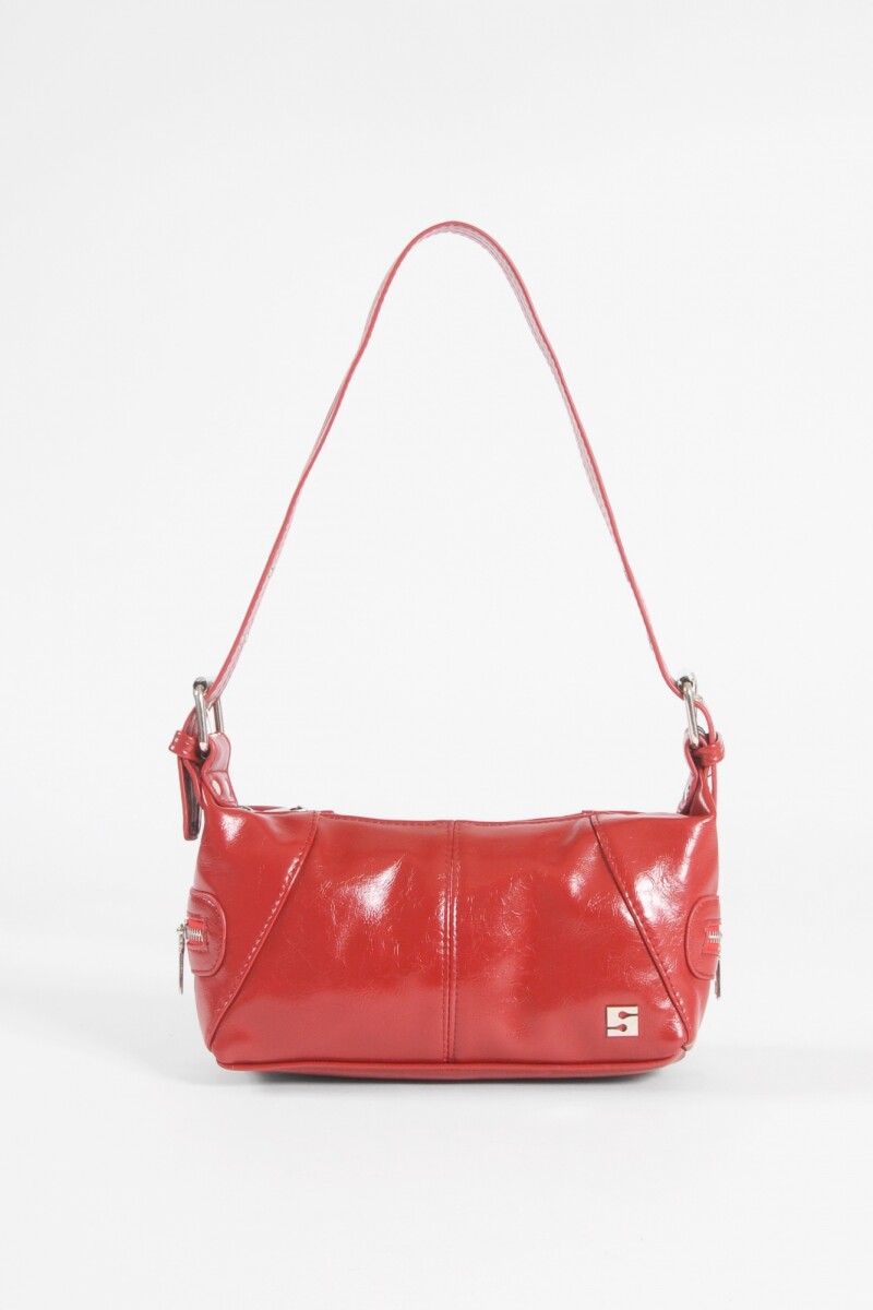 Cartera de hombro ojalillos bordo