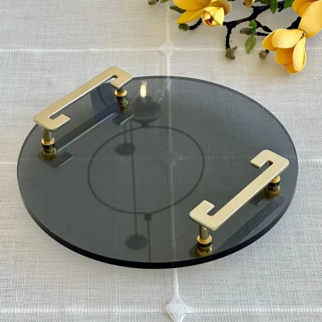 Bandeja Circular Decorativa Vidrio Ø 25cm Bandeja Circular Decorativa Vidrio Ø 25cm