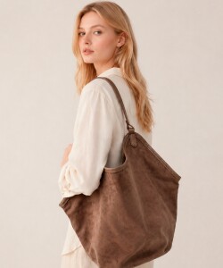 Cartera Hobo Suede TOSTADO