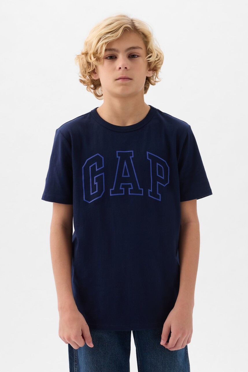 Remera Logo Gap Manga Corta Niño Tapestry Navy