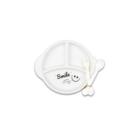 Set de plato y cubierto smile Blanco