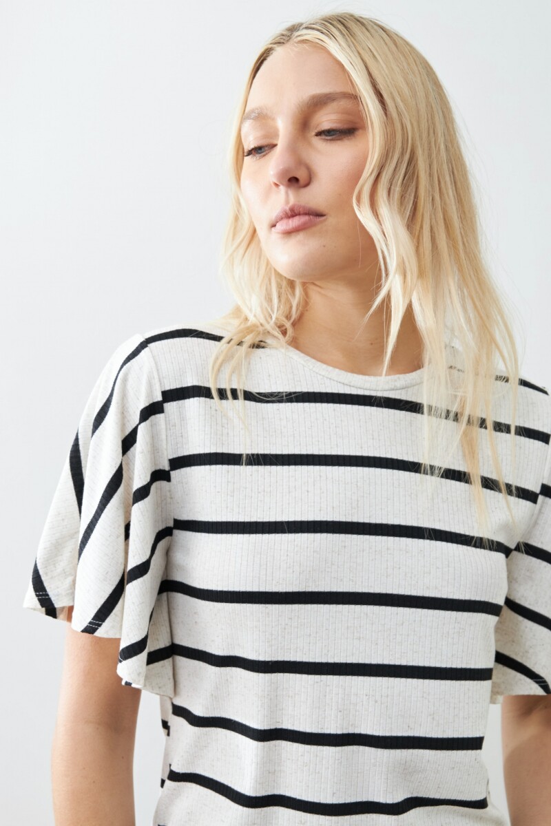 Remera rayada crudo