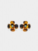 Pendientes De Flor Efecto Carey multicolor