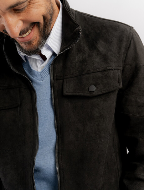 Campera suede Milan negro