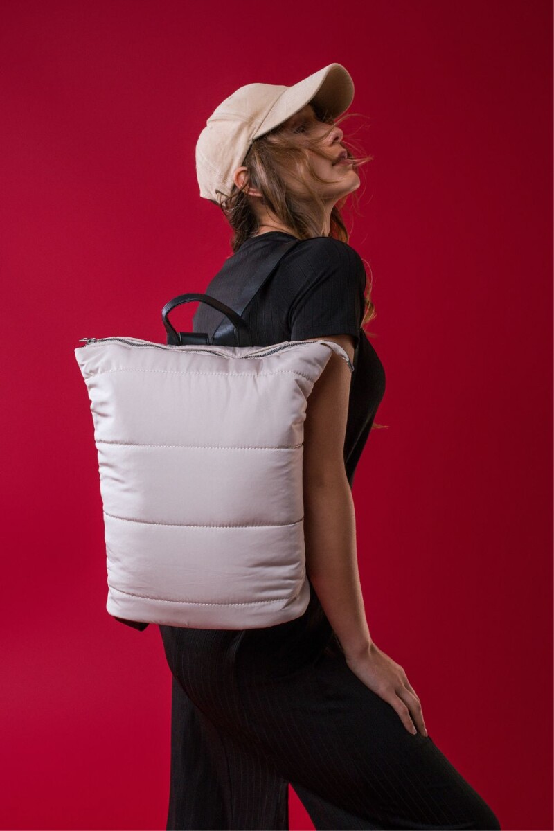 Mochila puffer Beige