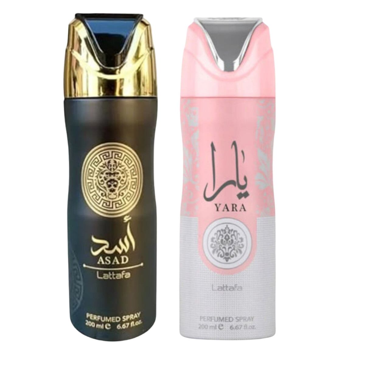 Set Lattafa Deo Asad Man 200ml + Deo Yara Woman 200ml 