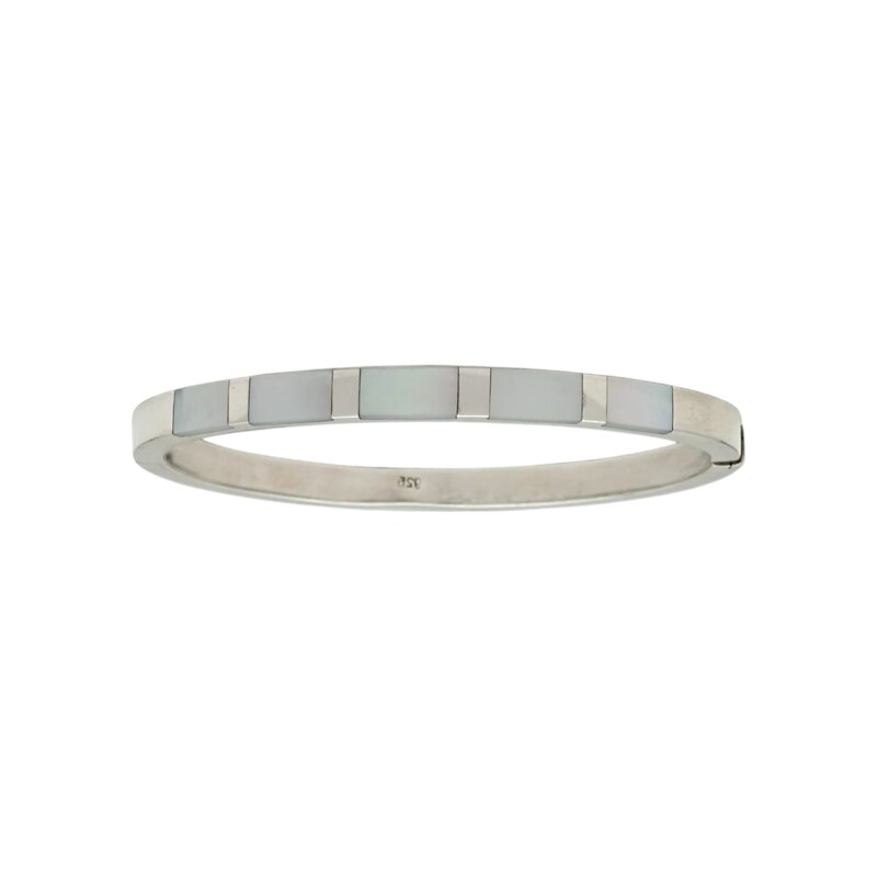 Brazalete moderno-Plata 925-Piedra Nacar-BR3009 conpiedra