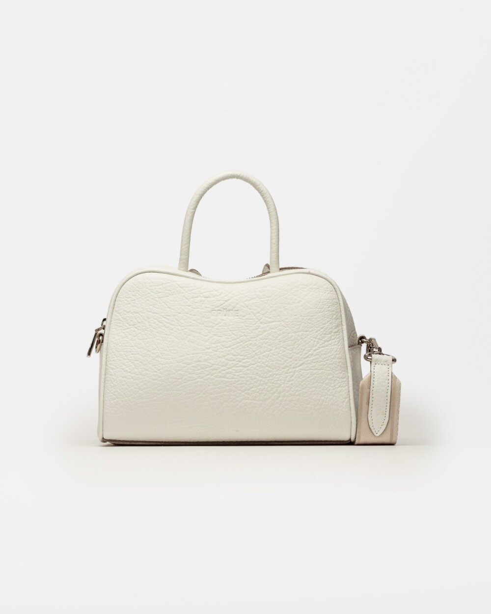 Cartera de mano The Club en cuero graneado Blanco