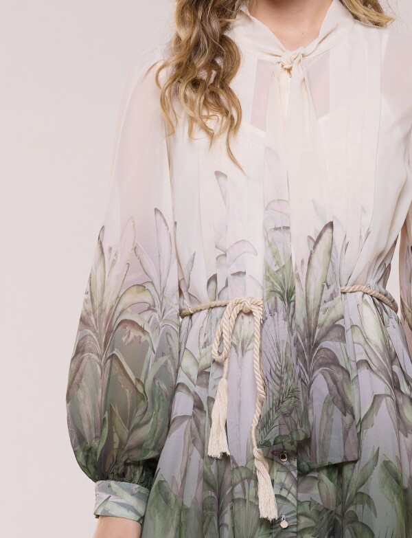 Vestido Gasa Print Lazo CRUDO/MULTI