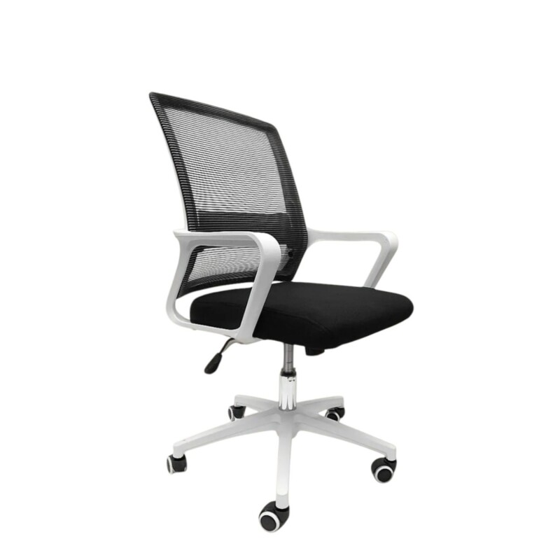 Silla De Escritorio Lumax Ryan Ergonómica Con Malla Y Soporte Lumbar Para Oficina Negro/Blanco