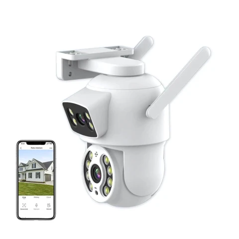 Cámara Seguridad Dual Domo Exteriores App Vision Nocturna Variante Color Blanco