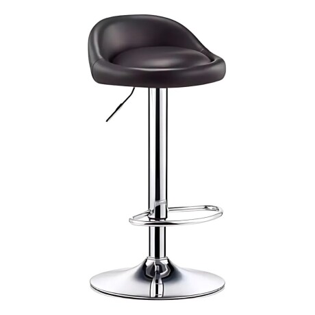 Taburete con Altura Regulable Respaldo Apoyapies Ecocuero Negro